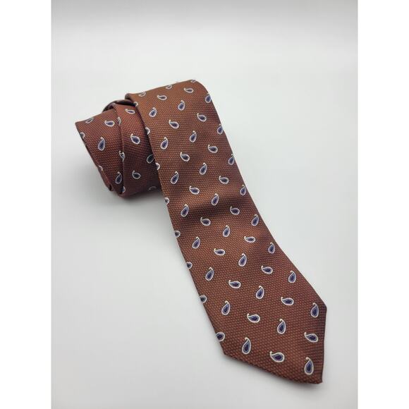 Hickey Freeman Copper Paisley Tie | 3" x 44.5" - Picture 1 of 5